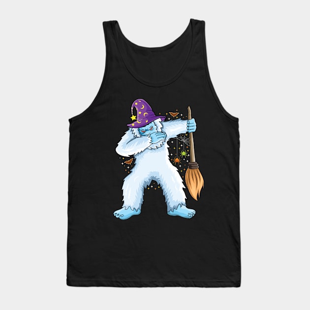 Dabbing Yeti Witch Hat Halloween Animal lovers Halloween Tank Top by UNXart